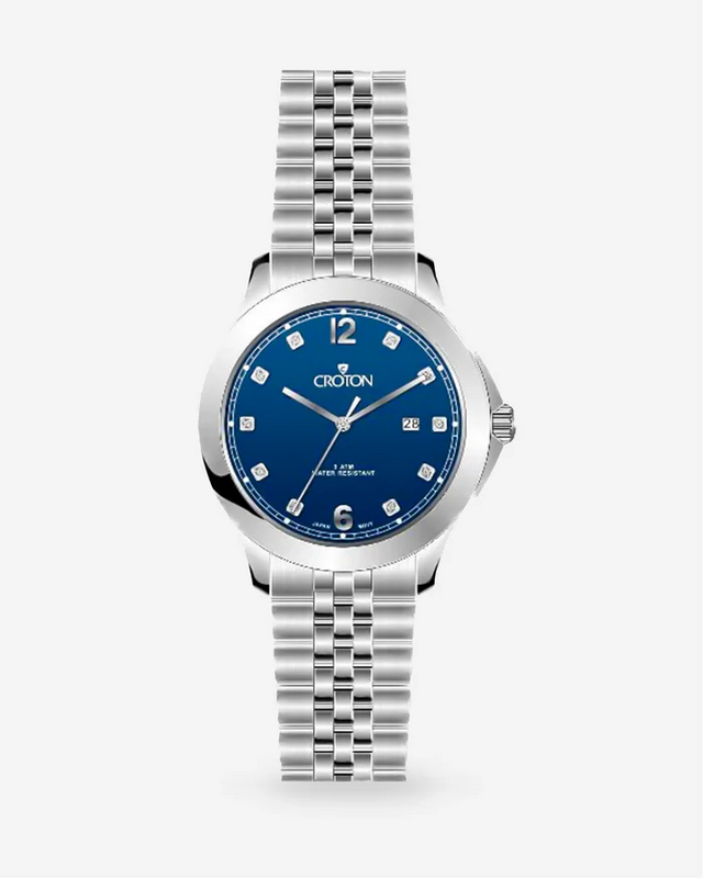 DECIDER Croton's Men's Stainless Steel Watch with Diamond Markers  |  Dial