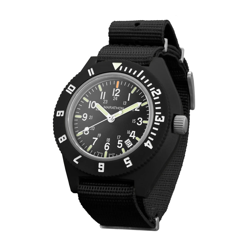 MaraGlo Pilot's Navigator with Date Black NGM/Nylon | Matte Black Dial