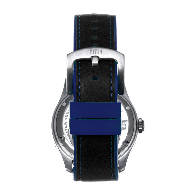Elijah Automatic Watch W/Date Black/Blue | Black Dial