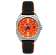Bell X-1 Machbuster Automatic Orange / Black Hybrid leather and rubber strap | Orange Dial