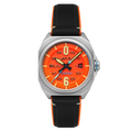 Bell X-1 Machbuster Automatic Orange / Black Hybrid leather and rubber strap | Orange Dial