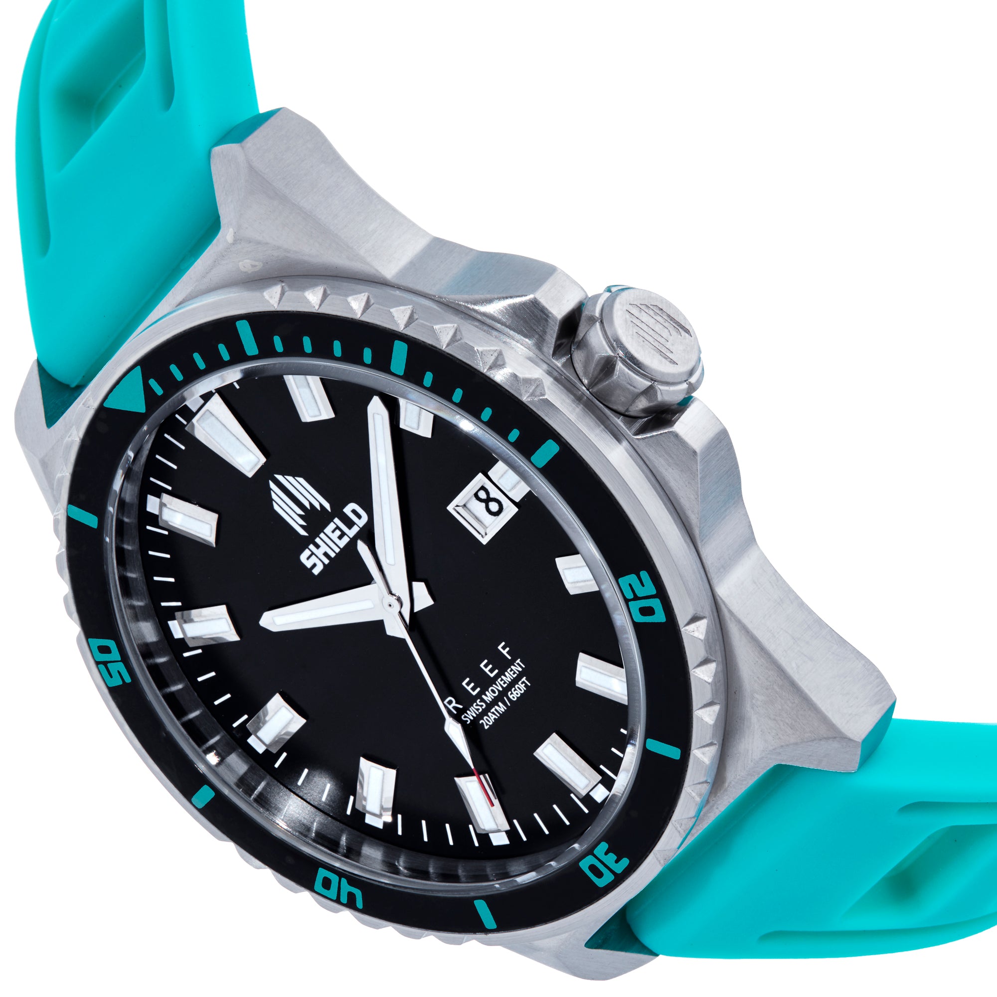 Reef Strap Watch w/Date Turquoise | Black Dial