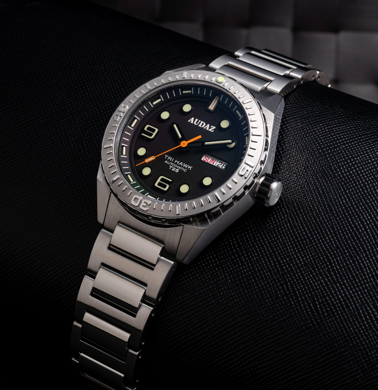 Tri-Hawk Tritium Black with Luminous Glow Black Dial