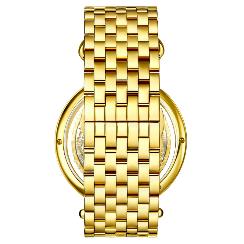 Emperor's Grandeur 4003 Dual Time Automatic 46mm Skeleton Gold/Bracelet | Gold Dial