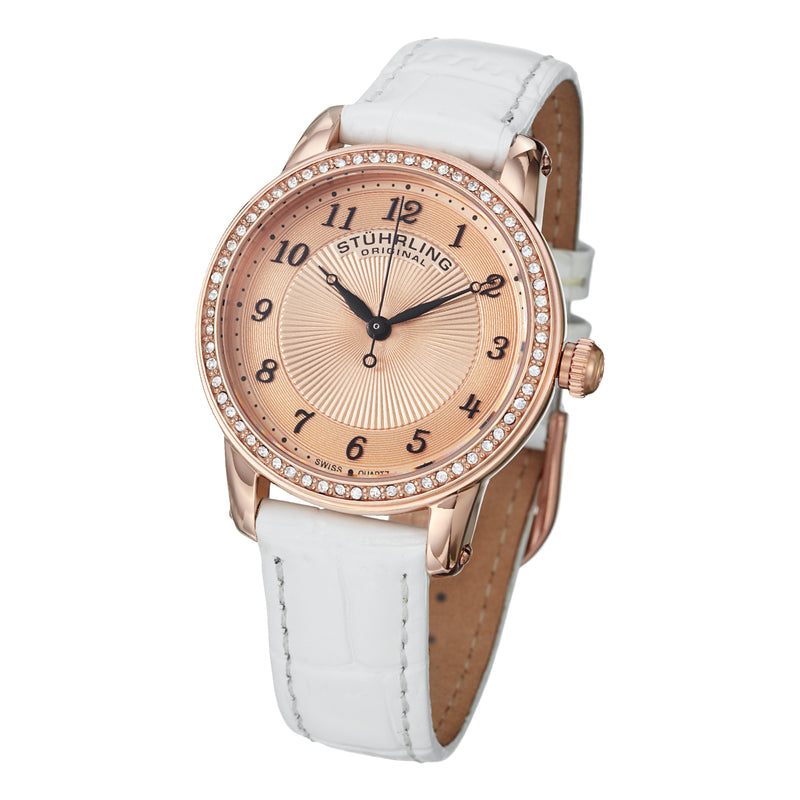 Symphony-651.03 White Leather | Salmon Dial