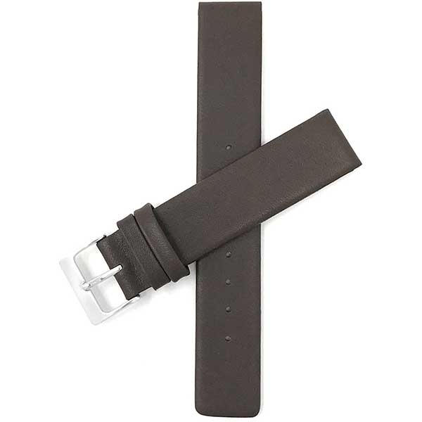 SK-PP | 18mm Brown Quick Release Classic Thin Leather Watch Band 18mm / Brown / Silver Buckle |  Dial