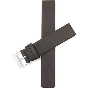 SK-PP | 18mm Brown Quick Release Classic Thin Leather Watch Band 18mm / Brown / Silver Buckle |  Dial