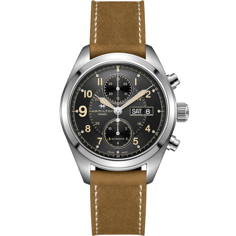 Khaki Field Auto Chrono Brown | Black Dial