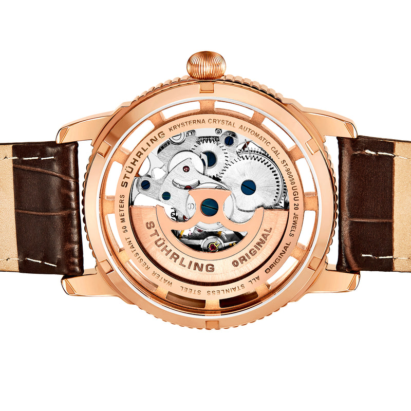Legacy Automatic Skeleton Watch Brown/Leather | Salmon Dial