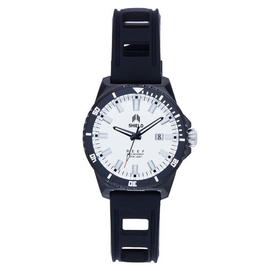 Reef Strap Watch w/Date Black/White | Silver Dial