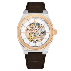 Open mind MAN-RO-05-BL / Silver / Leather | Silver Dial