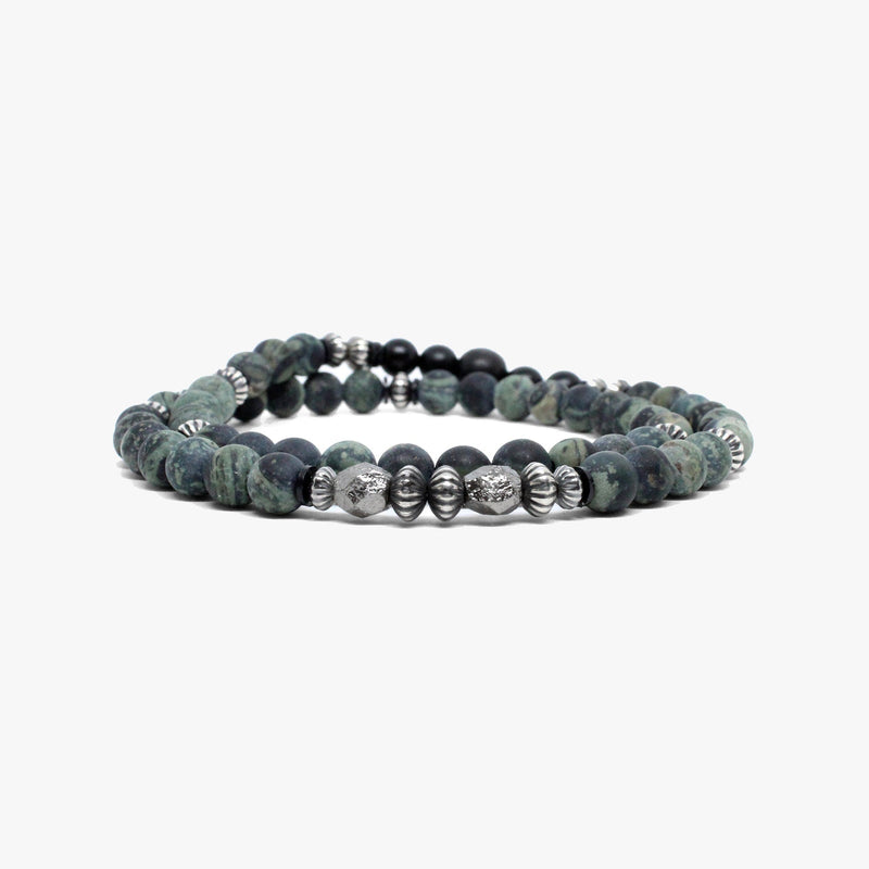 Gemstone And Sterling Double, Matte Kambaba Jasper  |  Dial