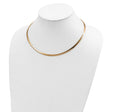 14k 4mm Reversible White & Yellow Domed Omega Necklace 1465 |  Dial