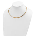 14k 4mm Reversible White & Yellow Domed Omega Necklace 1465 |  Dial