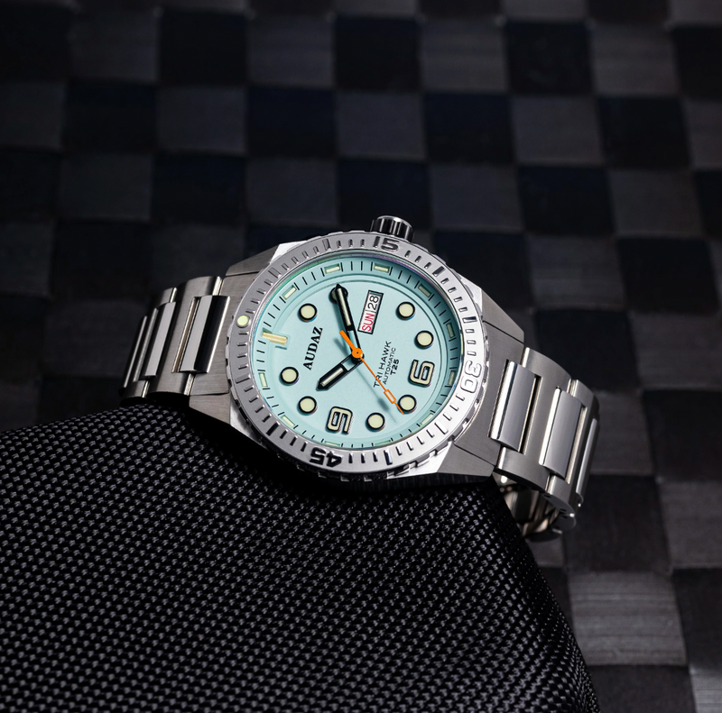 Tri-Hawk Tritium Blue with Luminous Glow Blue Dial