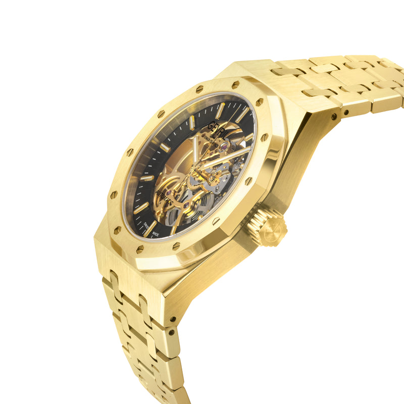 Gotham - Skeleton Swiss Automatic Movement Skeleton Dial, IPYG Bracelet | Skeleton Dial