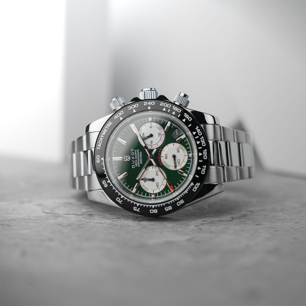 Accelero Chronograph Green / Stainless Steel | Green Dial