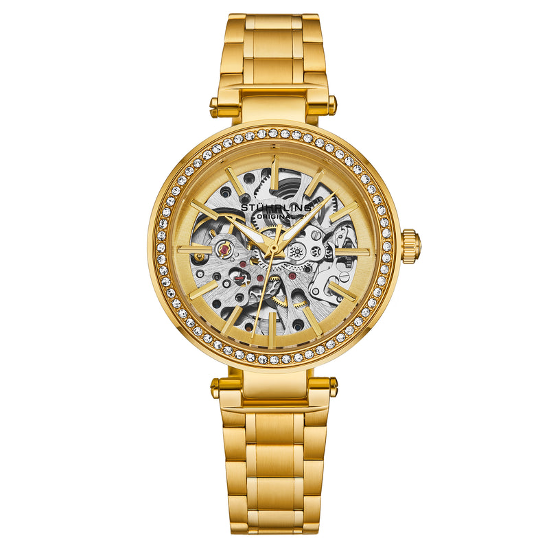 Radiant Elegance Automatic Skeleton Gold/Stainless | Gold Dial