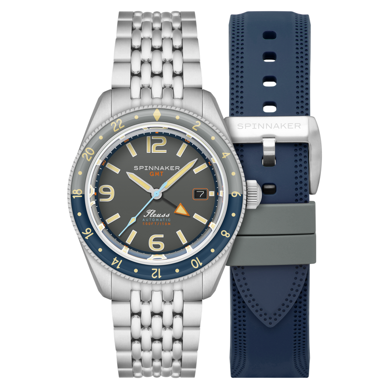 Spinnaker Fleuss GMT Automatic Grey / Stainless Steel | Grey Dial