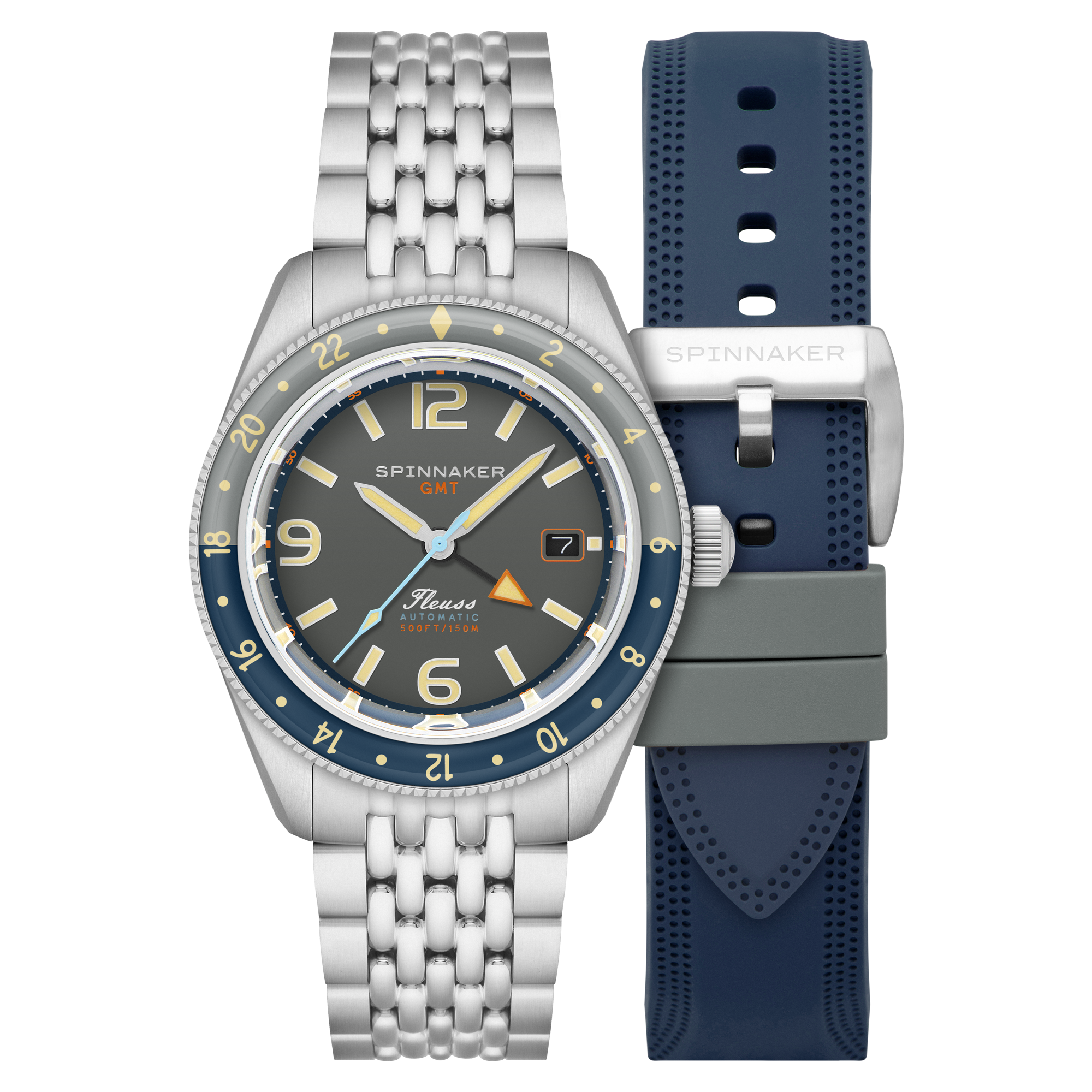 Spinnaker Fleuss GMT Automatic Grey / Stainless Steel | Grey Dial