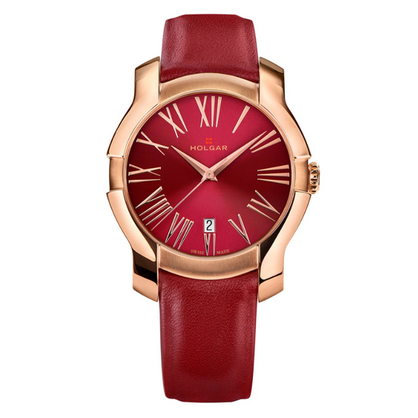 Women's Red Dial, 5N Rose Gold Case and Red Leather Strap | Red