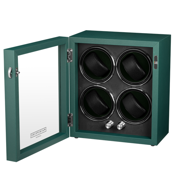 Mainspring Oxford Guardian 4-Slot Watch Winder - Green