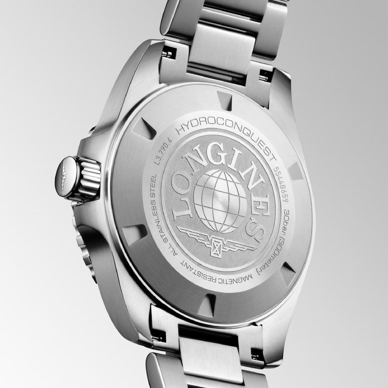 HYDROCONQUEST GMT Black / Stainless Steel | Black Dial