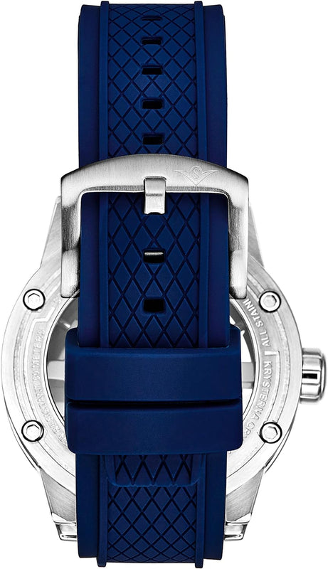 Automatic 50mm Skeleton Blue/Silver | Black Dial