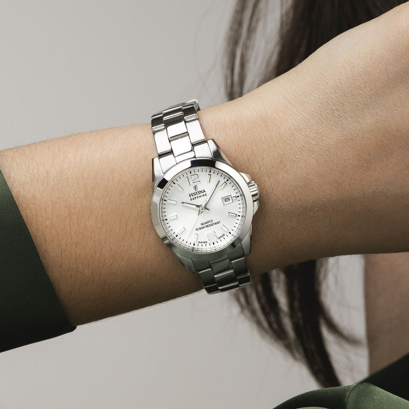 Swiss Made Silver / Stainless Steel | Silver Dial