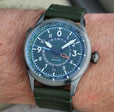 Wingman Worldtimer GMT Automatic Green / Green Leather | Green Dial