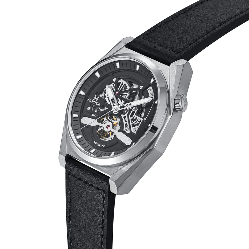 Amadeus Skeleton Watch Black / Silver | Black Dial