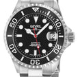 Wall Street Gevril Swiss Made SW200 Steel Rotating Bezel Diver's watch, 316L case, Black DIal | Black Dial