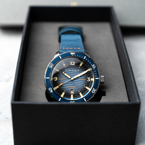 Cross Baskerville Quartz Blue / Blue Leather | Blue Dial