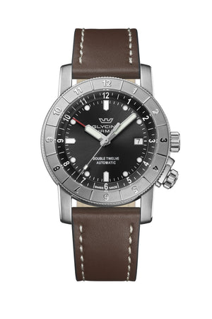 Ariman Double Twelve 42mm / Black / Brown Black Dial