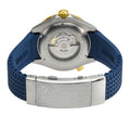 Hudson Yards - Rubber Swiss Made SW200 ceramic rotating bezel helium valve, Blue Rubber Blue Dial
