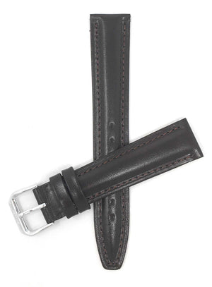 Bandini 20mm Extra long - Brown Italian Leather Watch Band - Classic - Padded 20mm Extra long / Brown / Silver Buckle |  Dial
