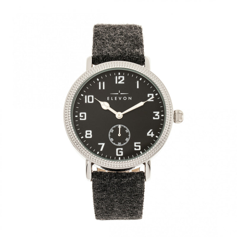 Northrop Wool-Overlaid Leather-Band Watch - Charcoal/Black