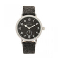 Northrop Wool-Overlaid Leather-Band Watch - Charcoal/Black