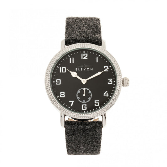 Northrop Wool-Overlaid Leather-Band Watch - Charcoal/Black