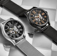 Atrium 3942M Automatic 42mm Skeleton Silver/Stainless Steel | Black Dial
