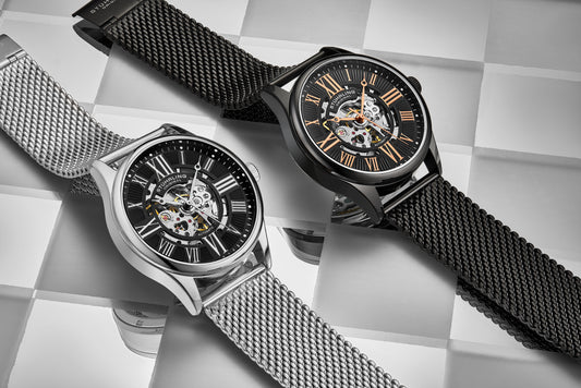 Atrium 3942M Automatic 42mm Skeleton Silver/Stainless Steel | Black Dial