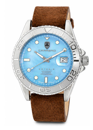 Catania MOP Silvertone-Blue/ Brown Blue Mother-of-Pearl Dial