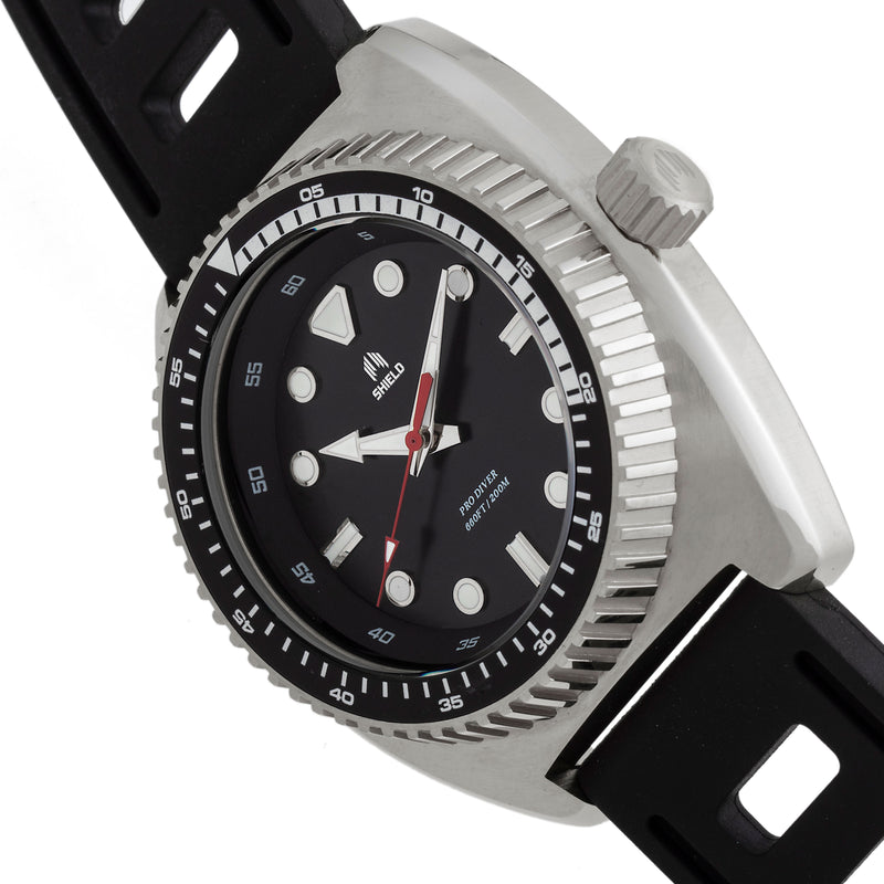 Dreyer Pro Diver 20ATM, Swiss Super Lume Silver/Black | Black Dial