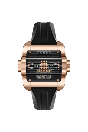 Continuum Automatic Rose Gold / Black Rubber Black Dial