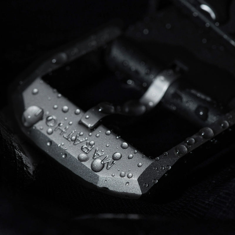 NAV, QUARTZ, SAPH, STE, COL: SS/BKPS 3PC RUBBER Black Sterile/3pc Rubber | Black Dial