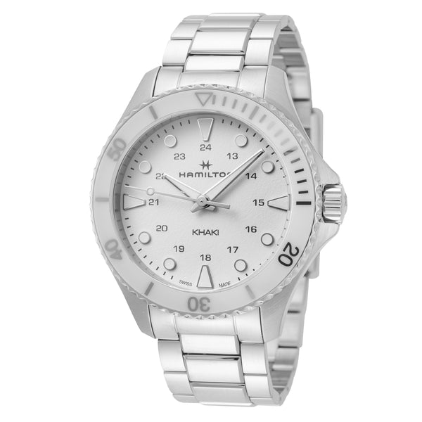 Khaki Navy 37mm / White / Silver White Dial