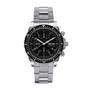 Jumbo Chronograph Search and Rescue Auto Black NGM/Steel Bracelet Matte Black Dial