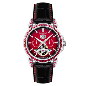 Nobility Nawab Grand Date Calendar Open Heart Automatic Limited Edition Red / Genuine Leather Strap | Red Dial
