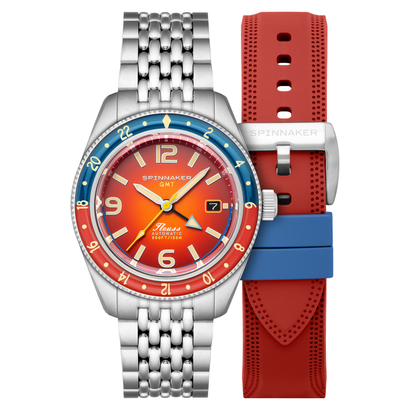 Fleuss GMT Automatic Red/Stainless Steel | Red Dial