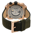 XO small Swiss Made SW200  inner and outer rotating bezel, metal band  olive  Black | Green Dial